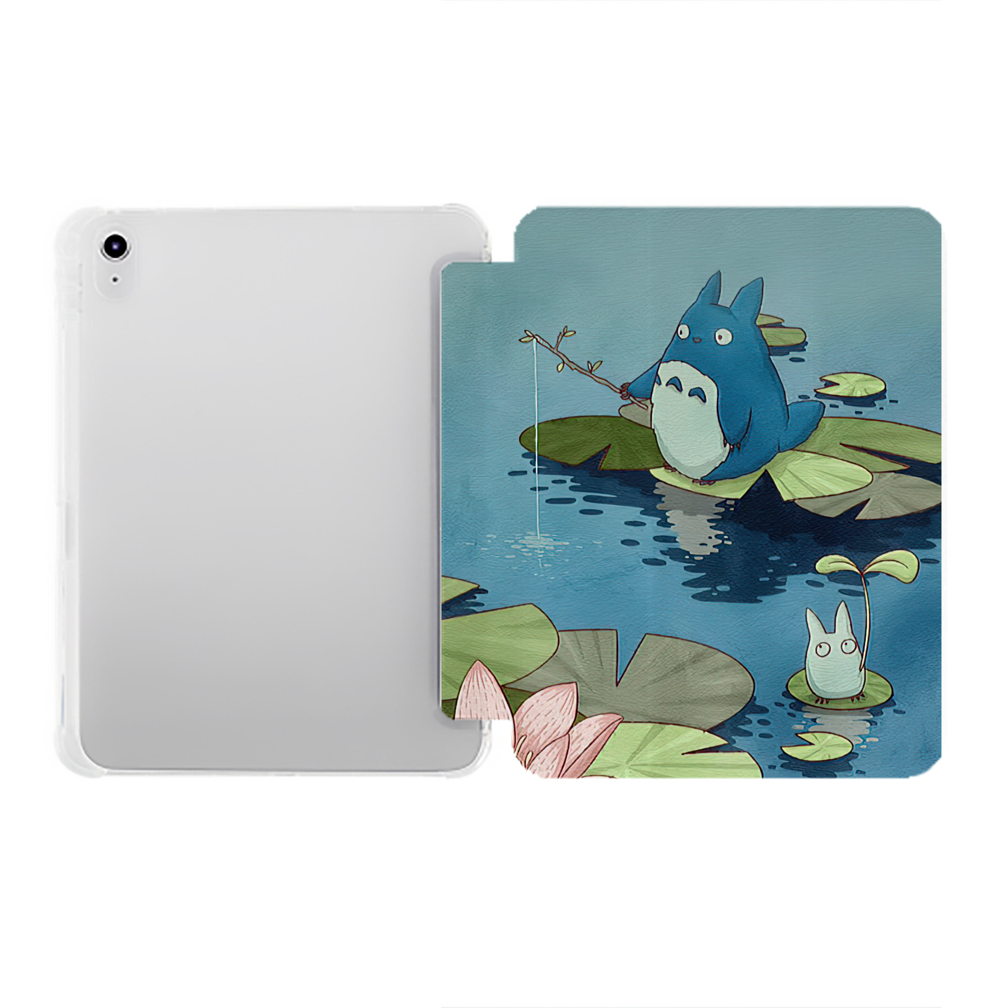 （画像用） となりのトトロ 草壁メイ 草壁サツキ My Neighbor Totoro Satsuki Kusakabe Mei Kusakabe IPad ケース ペン収納付き 三つ折りスタンド PUレザー×シリコン 対応機種9.5/10.5/10.9インチ